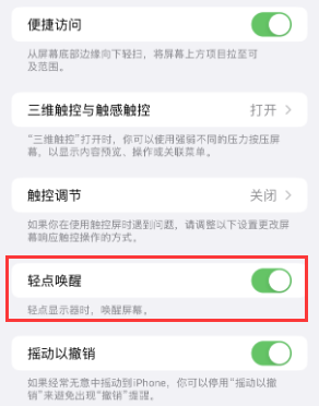 汉寿苹果授权维修站分享iPhone轻点无法唤醒怎么办