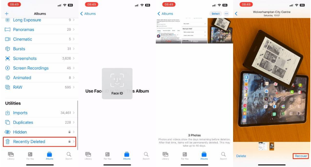 汉寿苹果14维修分享 iPhone14 上恢复已删除的照片 