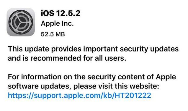 汉寿苹果手机维修分享iOS12.5.2发布，建议所有老苹果用户安装 